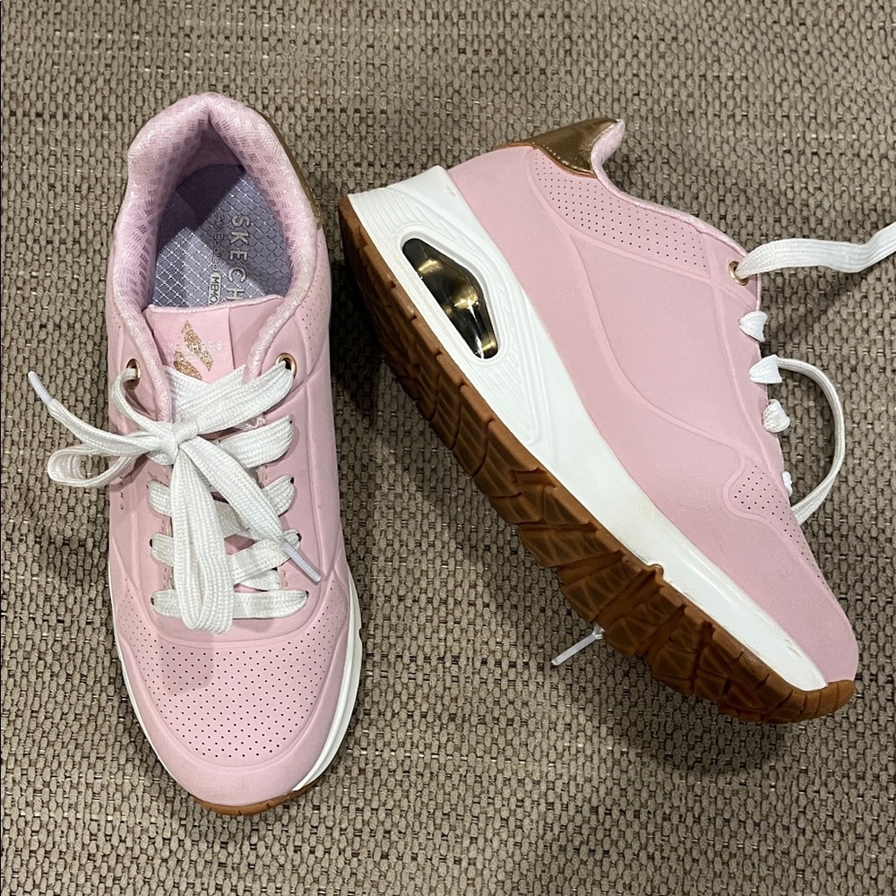Skechers Kid’s Light Pink Lace-Up Sneakers - Picture 5 of 7